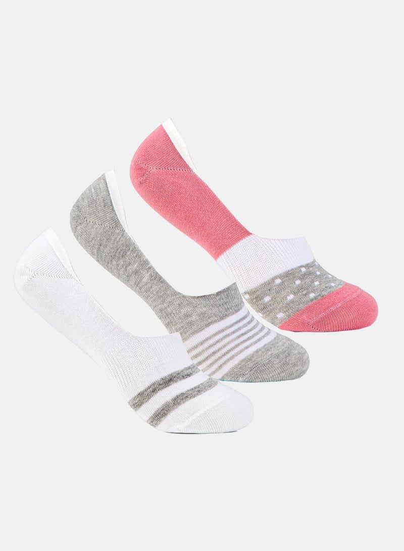 Odds Women's Pack of 3 Lycra invisible Patterned Socks - Image 1